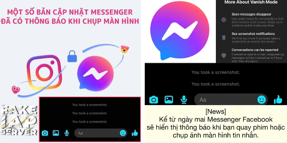 Thông tin Messenger sẽ gửi thông báo khi ai đó chụp lại màn hình tin nhắn có xác thực?